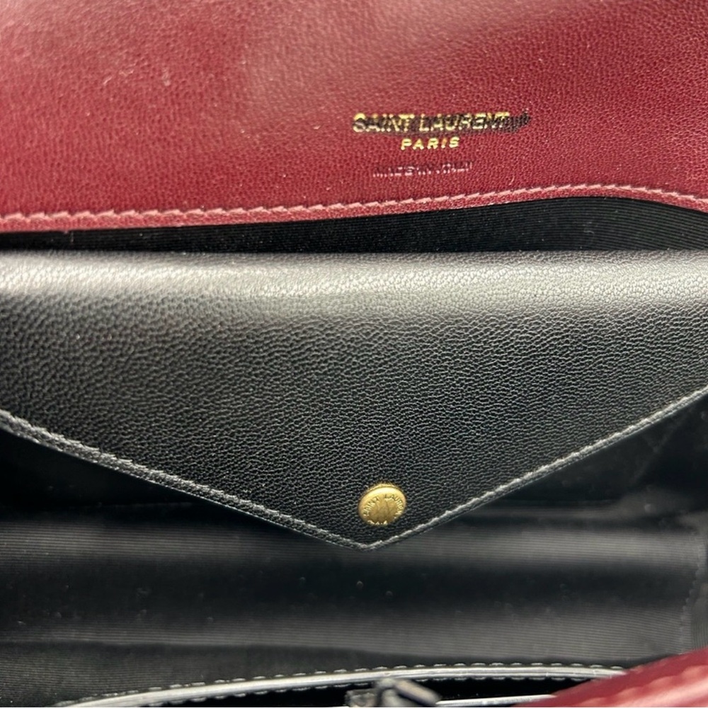 Women's Saint Laurent Lou Lou shoulder bag in burgundy, quilted leather NWT - Picture 10 of 16